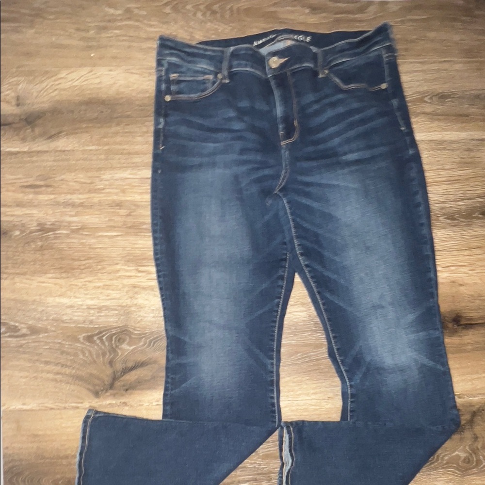 American Eagle super stretch women’s skinny kick blue jeans size 16 regular